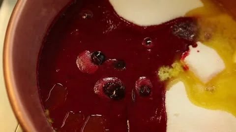 Red fruit marmalade ingredients Video stock 11404166