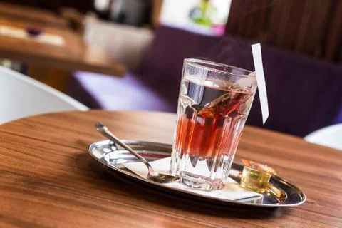 Red fruit tea in tearoom Stock Photos
