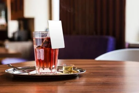 Red fruit tea in tearoom Foto stock