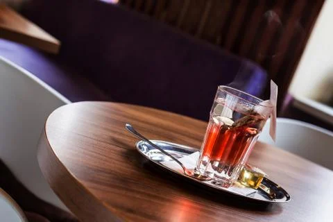 Red fruit tea in tearoom Stock Photos