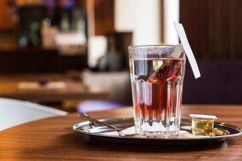 Red fruit tea in tearoom Stock Photos