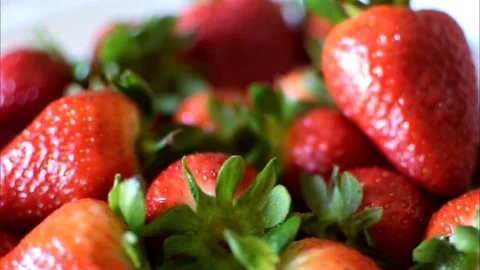 Red fruits strawberries Stock Footage 74768356