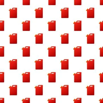 Red fuel cans seamless pattern representing gasoline or petrol Stock Illustration