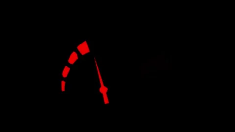 Red fuel gauge animation motion graphics footage with dynamic needle moveme.. Stock Footage 340609972