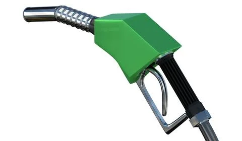 Red fuel pump nozzle side view isolated - 3d illustration Stock Illustration