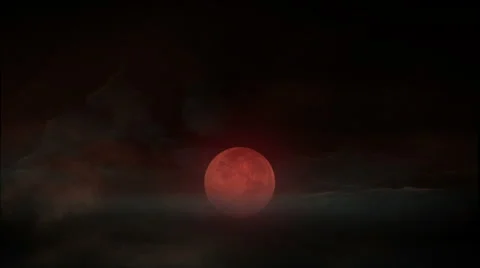 Red full moon Stock Footage 41481151