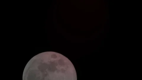 Red Full Moon Time laps Stock Footage 85459389