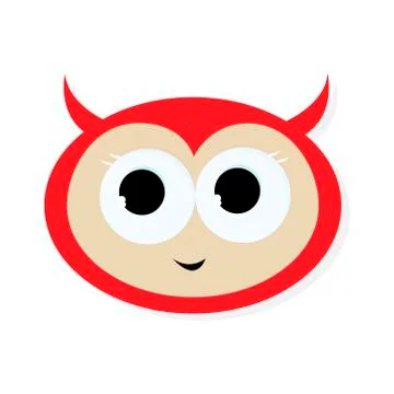 Red funny and amusing devil or Satan. Vector Stock Illustration