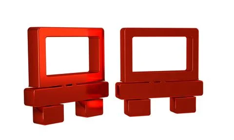 Red Fuse of electrical protection component icon isolated on transparent ba.. Stock Illustration