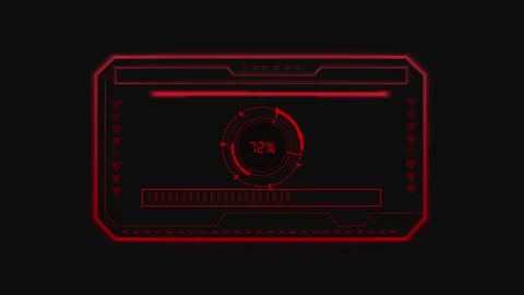 Red futuristic HUD loading screen data. Red futuristic HUD loading screen p.. Stock Footage 337021227