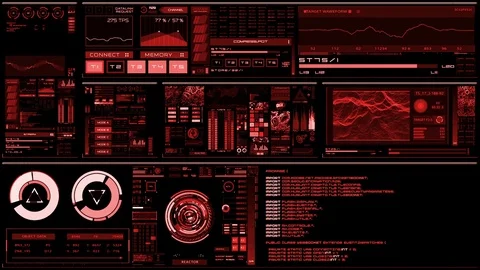 Red futuristic interface/Digital screen 스톡 동영상 81577680