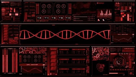Red futuristic interface/Digital screen Stock Footage 81589096