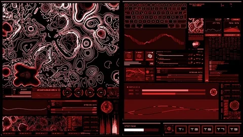 Red futuristic interface/Digital screen Stock-Footage 81647115