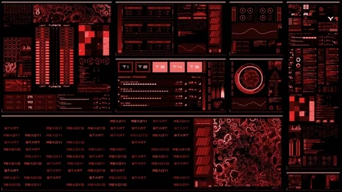 Red futuristic interface/Digital screen Stock-Footage 81662800