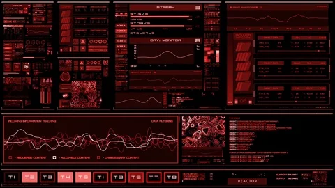Red futuristic interface/Digital screen/HUD Stock Footage 81515744