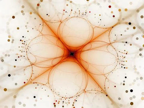 Red futuristic quantum processor Stock Illustration