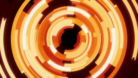 Red futuristic rotating circular shape interface. 4k technology background Stock Footage 221329421