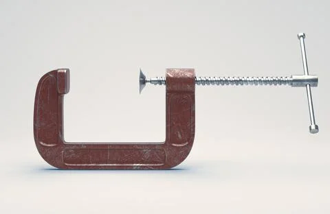Red G-Clamp Stock Illustration