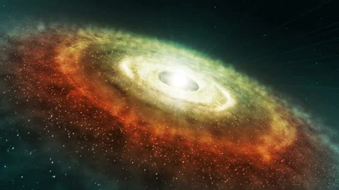 Red Galaxy Space Background in a 3D animation Stock Footage 235725843