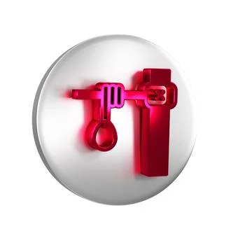 Red Gallows rope loop hanging icon isolated on transparent background. Rope.. Stock Illustration