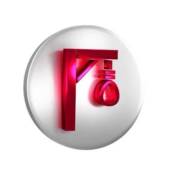 Red Gallows rope loop hanging icon isolated on transparent background. Rope.. 스톡 일러스트