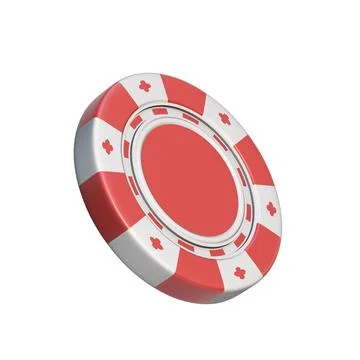 Red gambling chip 3D Illustration