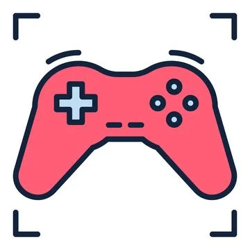 Red Game Controller - Gamepad vector Controlling Device colored icon or des.. Illustrazione stock