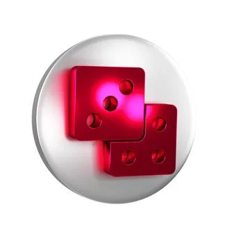 Red Game dice icon isolated on transparent background. Casino gambling. Sil.. Illustration