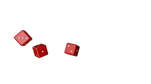 Red game hex dice roll in from above. 3d rendering Stock-Footage 117000510