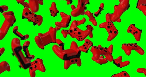 Red gamepad falling slow motion Stock Footage 160520635