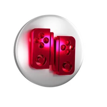 Red Gamepad icon isolated on transparent background. Game controller. Silve.. 库存插图