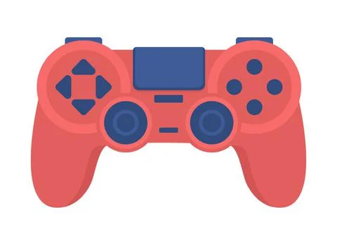 Red gamepad semi flat color vector object. Full realistic item on white Stockillustratie