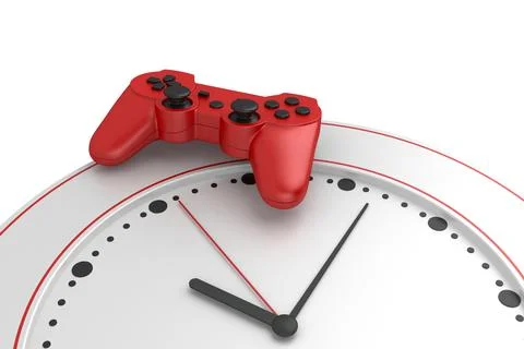 Red gamepad on watch dial Stock Illustration