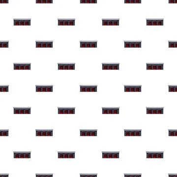 Red garage buildings seamless pattern repeating background 스톡 일러스트