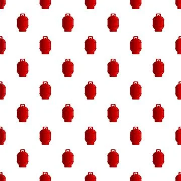 Red gas cylinder pattern creating seamless background Stock Illustration