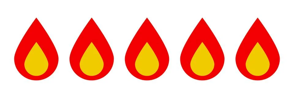 Red gas fire icon. Vector. Stock Illustration