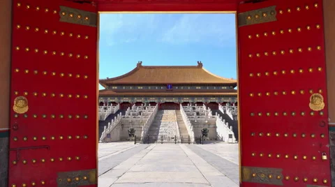 Red Gate inside the Forbidden City Stock Footage 65367412