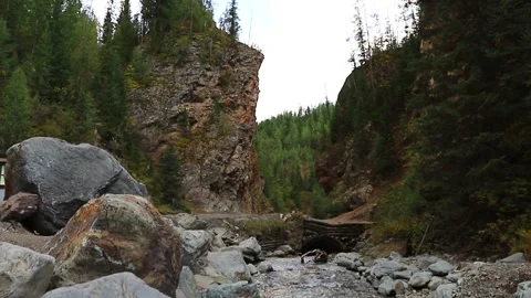 Red Gate is a narrow winding passage between sheer red cliffs. Stock Footage 283841742