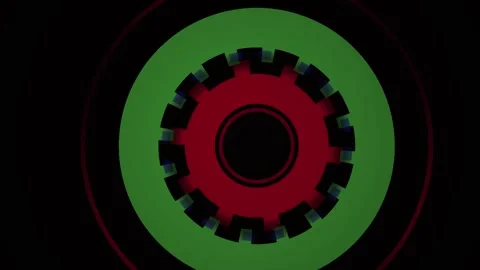 Red gear on green circle background. Stock Footage 334689014