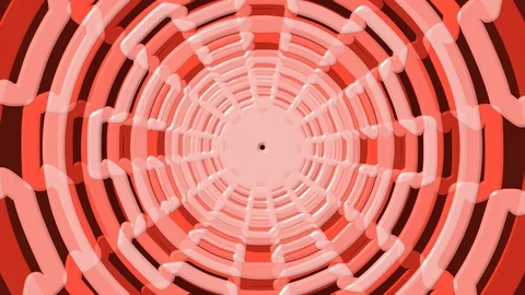 Red Gear Shape Rotation Zoom Stock Footage 100377425