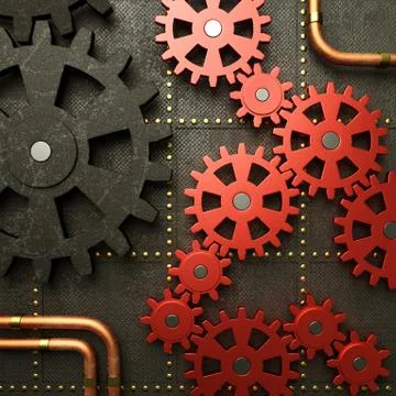 Red gears Stock Illustration