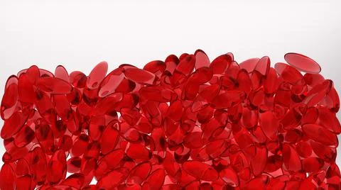 Red Gel 3D Rendered Pills Isolated on White Background Иллюстрация