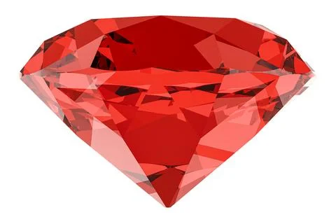 Red gem with diamond cut, 3D rendering Stock Illustration