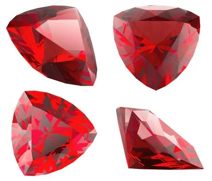 Red gem First Wave Cutting. Ruby, rhodolite or garnet, 3D rendering 스톡 일러스트