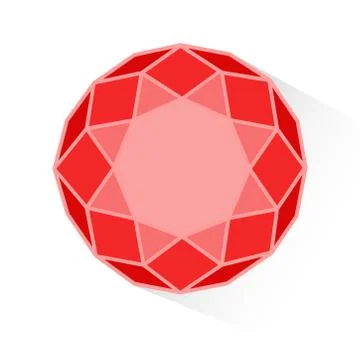 Red gem isolated on a white background. Ruby. Stock Illustration
