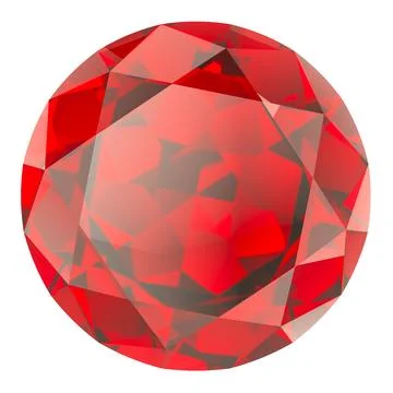 Red gem. Ruby, rhodolite or garnet, 3D rendering 스톡 일러스트