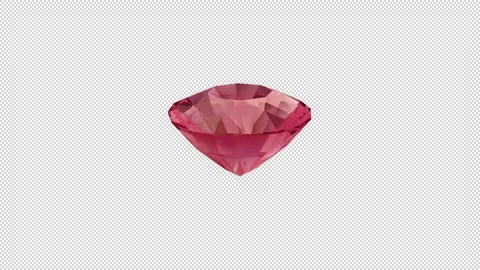 Red gem spinning on a transparent background Stock Footage 236739375