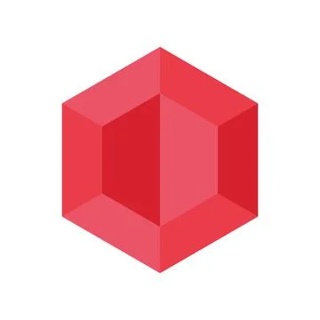 Red gem vector icon isolated on white background イラスト素材
