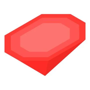 Red gemstone icon, isometric style イラスト素材