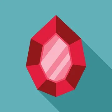 Red gemstone shining with bright facets on blue background 스톡 일러스트